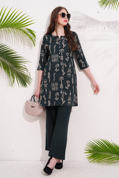 Indigo-Colored Printed Co-Ord Set