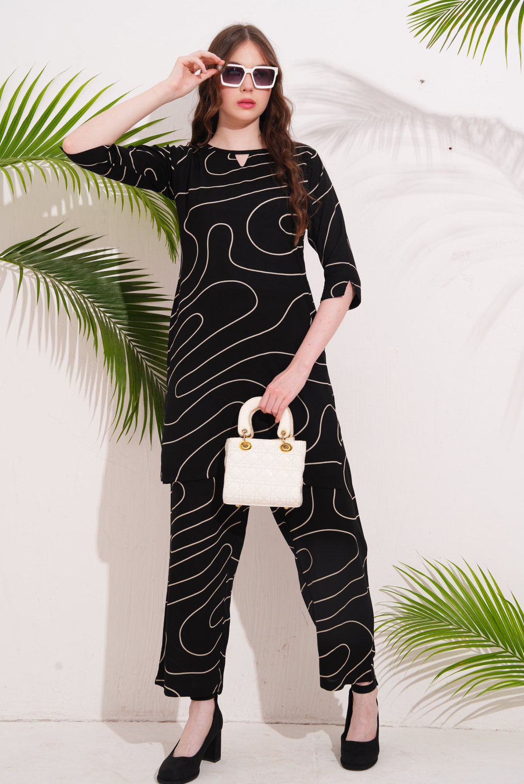 Black-Colored Printed Co-Ord Set