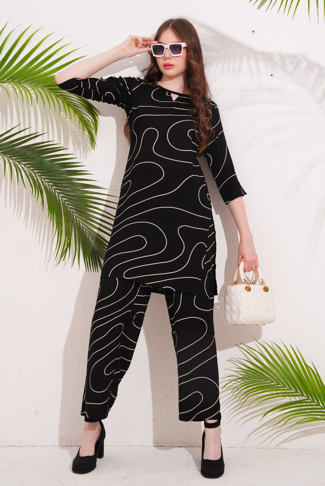 Black-Colored Printed Co-Ord Set