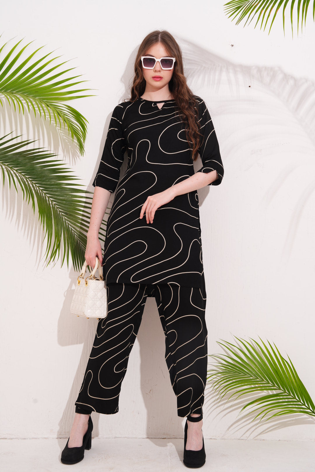 Black-Colored Printed Co-Ord Set