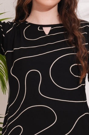 Black-Colored Printed Co-Ord Set