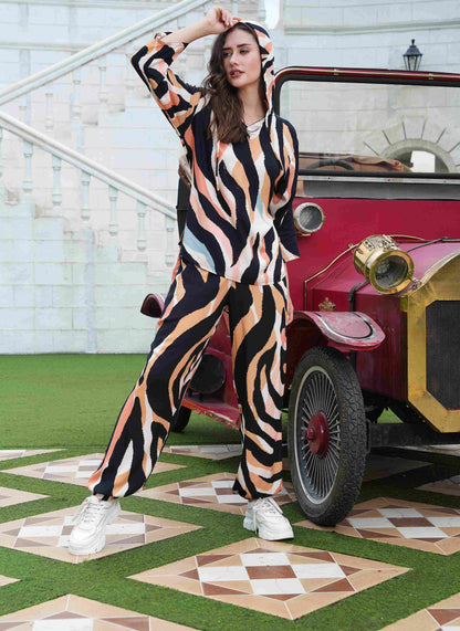 Black-Colored Printed Co-Ord Set