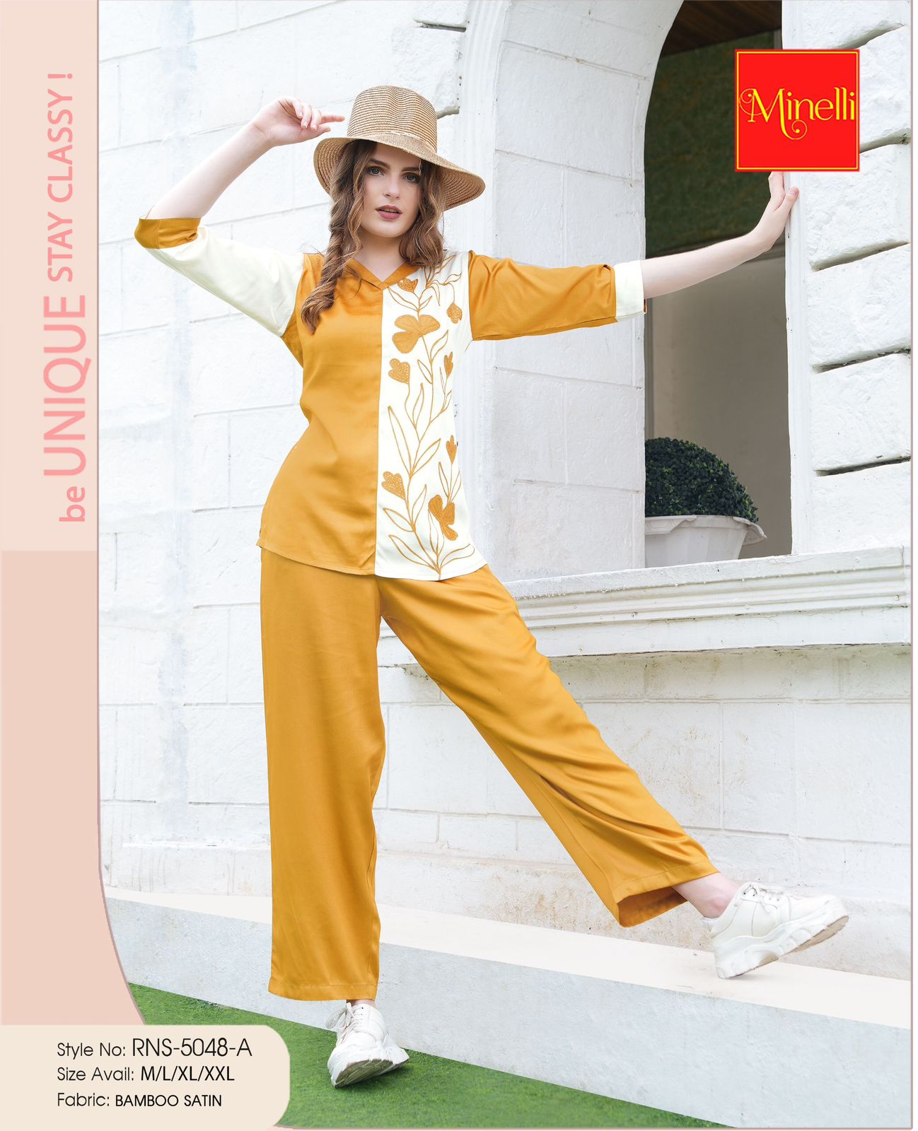 Mustard-Colored Printed Co Ord Set