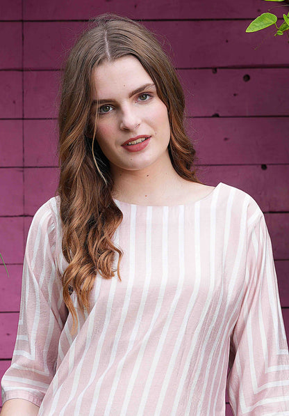 Peach-Colored Printed Co-Ord Set