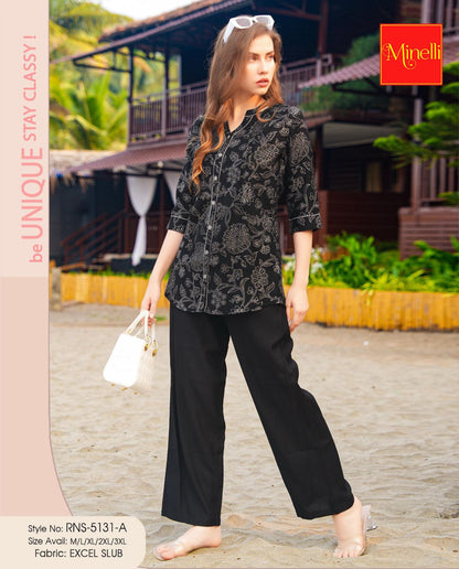 Black-Colored Printed Co-Ord Set