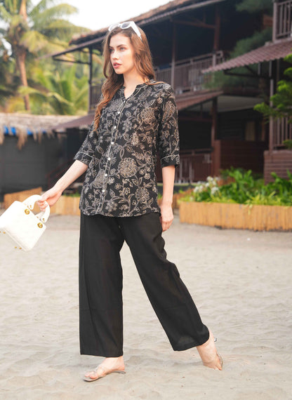 Black-Colored Printed Co-Ord Set