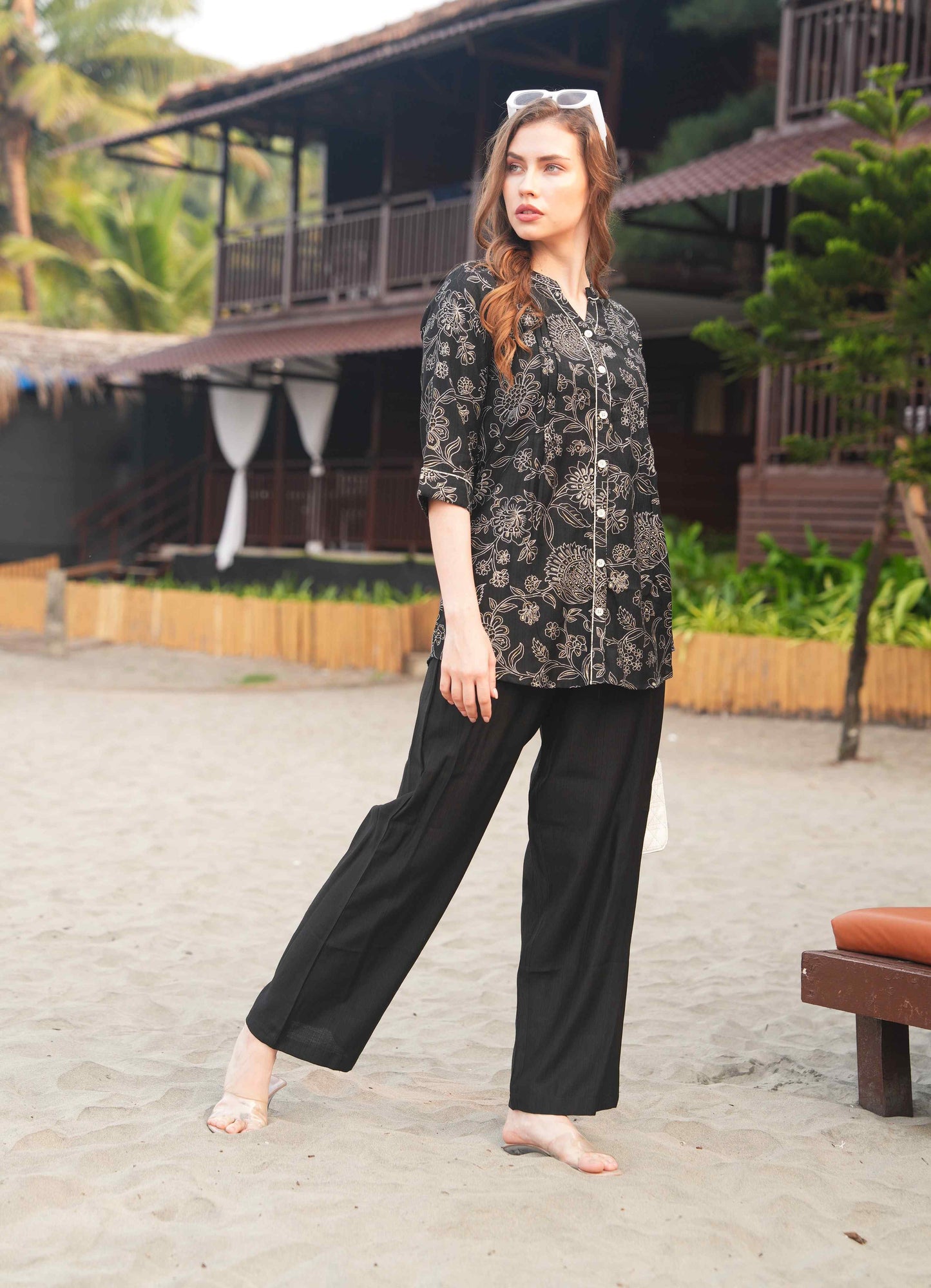 Black-Colored Printed Co-Ord Set