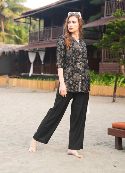 Black-Colored Printed Co-Ord Set