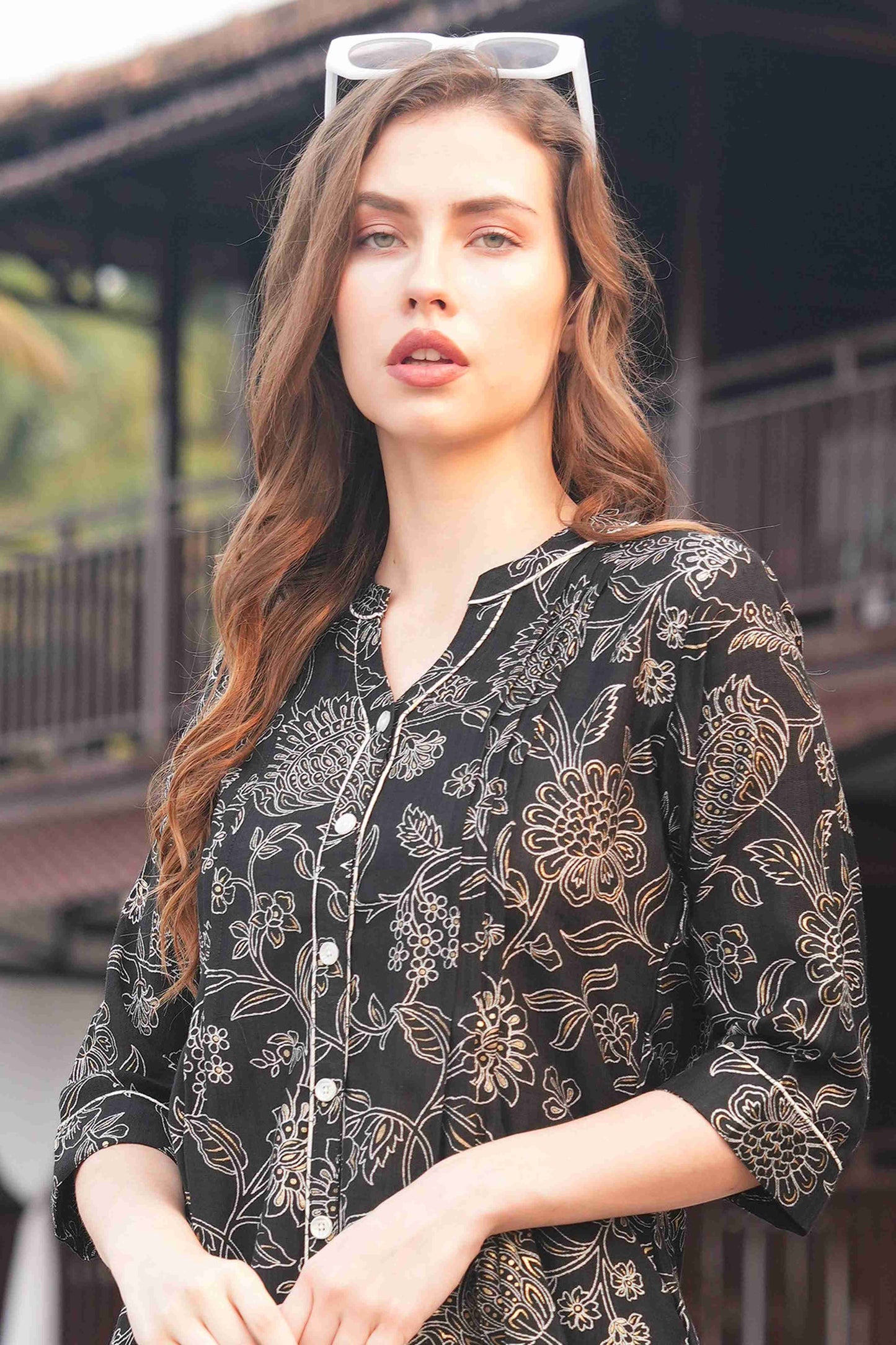 Black-Colored Printed Co-Ord Set