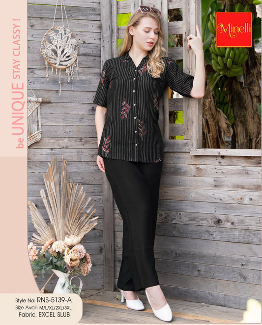 Black-Colored Printed Co-Ord Set