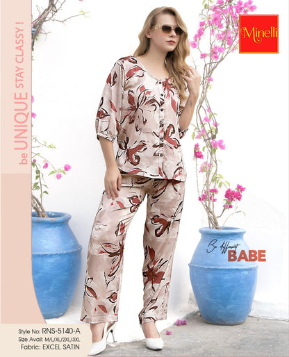 L.Grey-Colored Printed Co-Ord Set