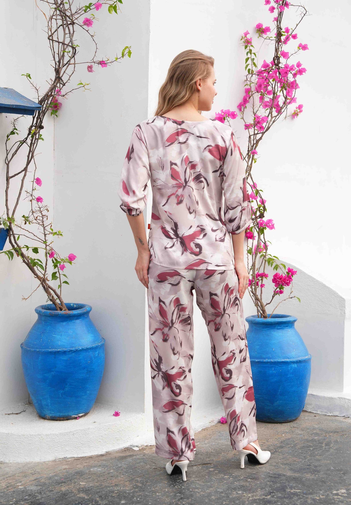 L.Grey-Colored Printed Co-Ord Set