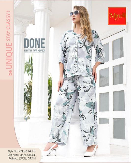 Grey-Colored Printed Co-Ord Set