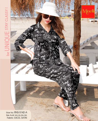 Black-Colored Printed Co-Ord Set
