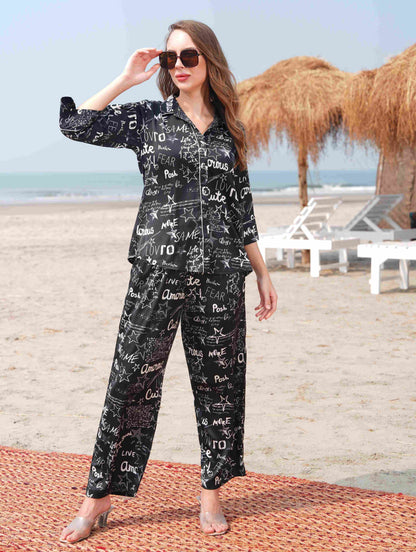 Black-Colored Printed Co-Ord Set