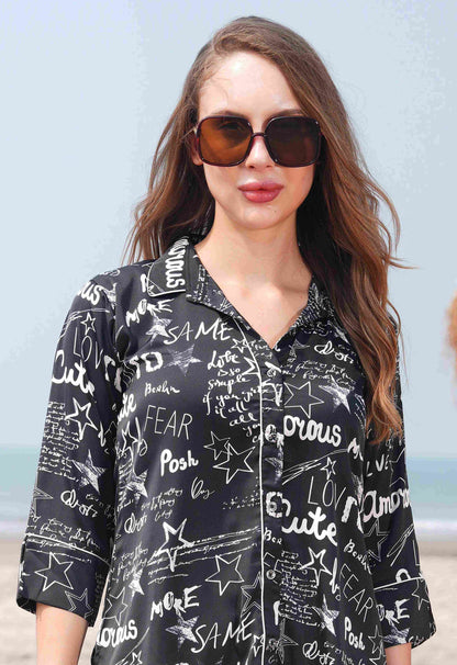 Black-Colored Printed Co-Ord Set