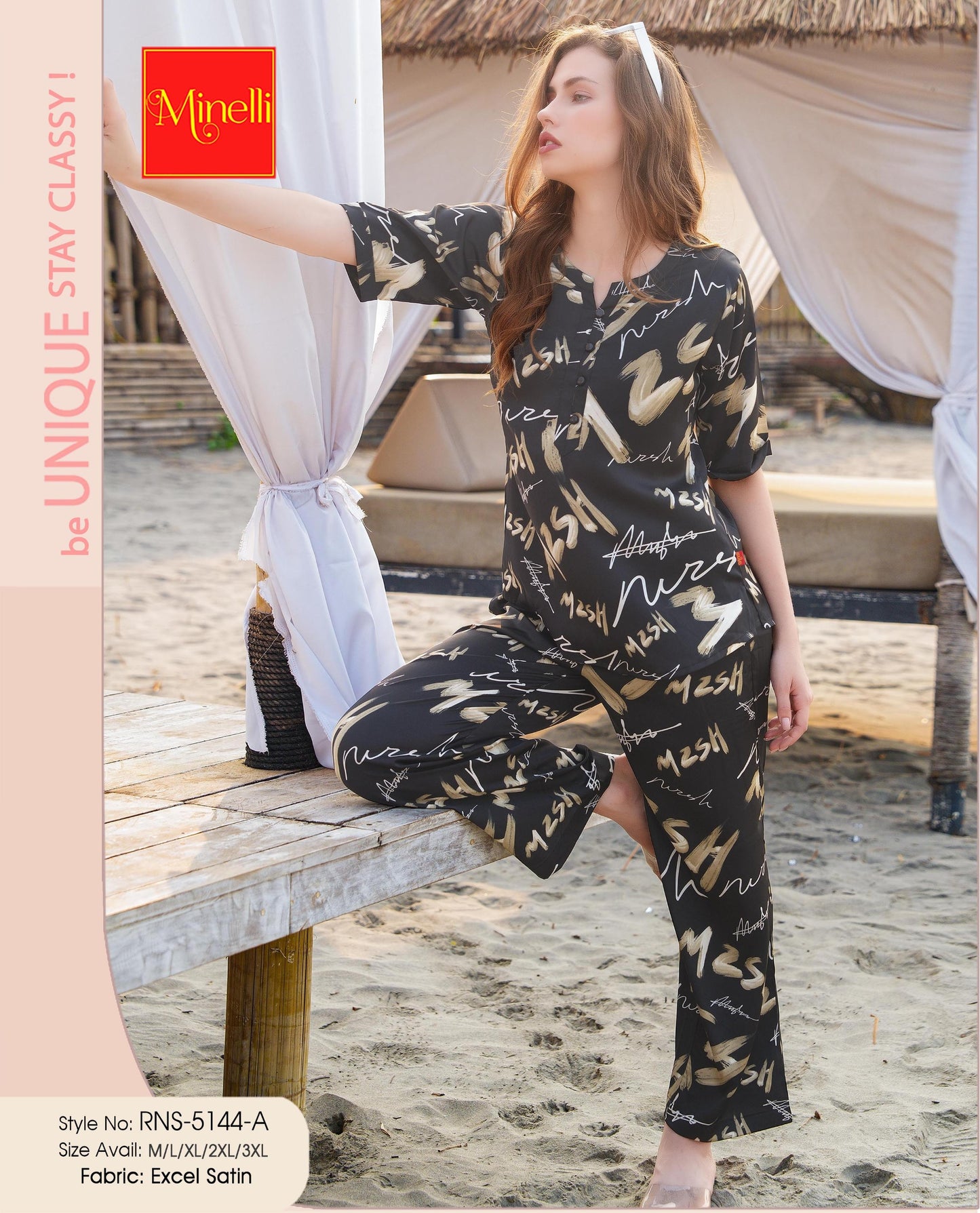 Charcoal-Colored Printed Co-Ord Set