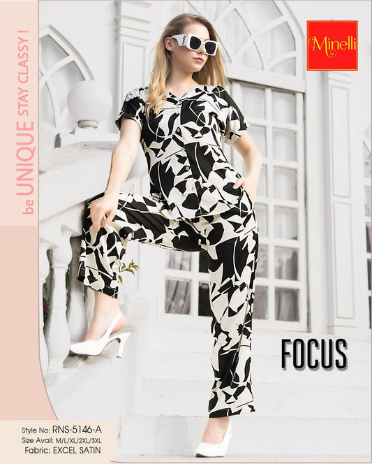 Black-Colored Printed Co-Ord Set