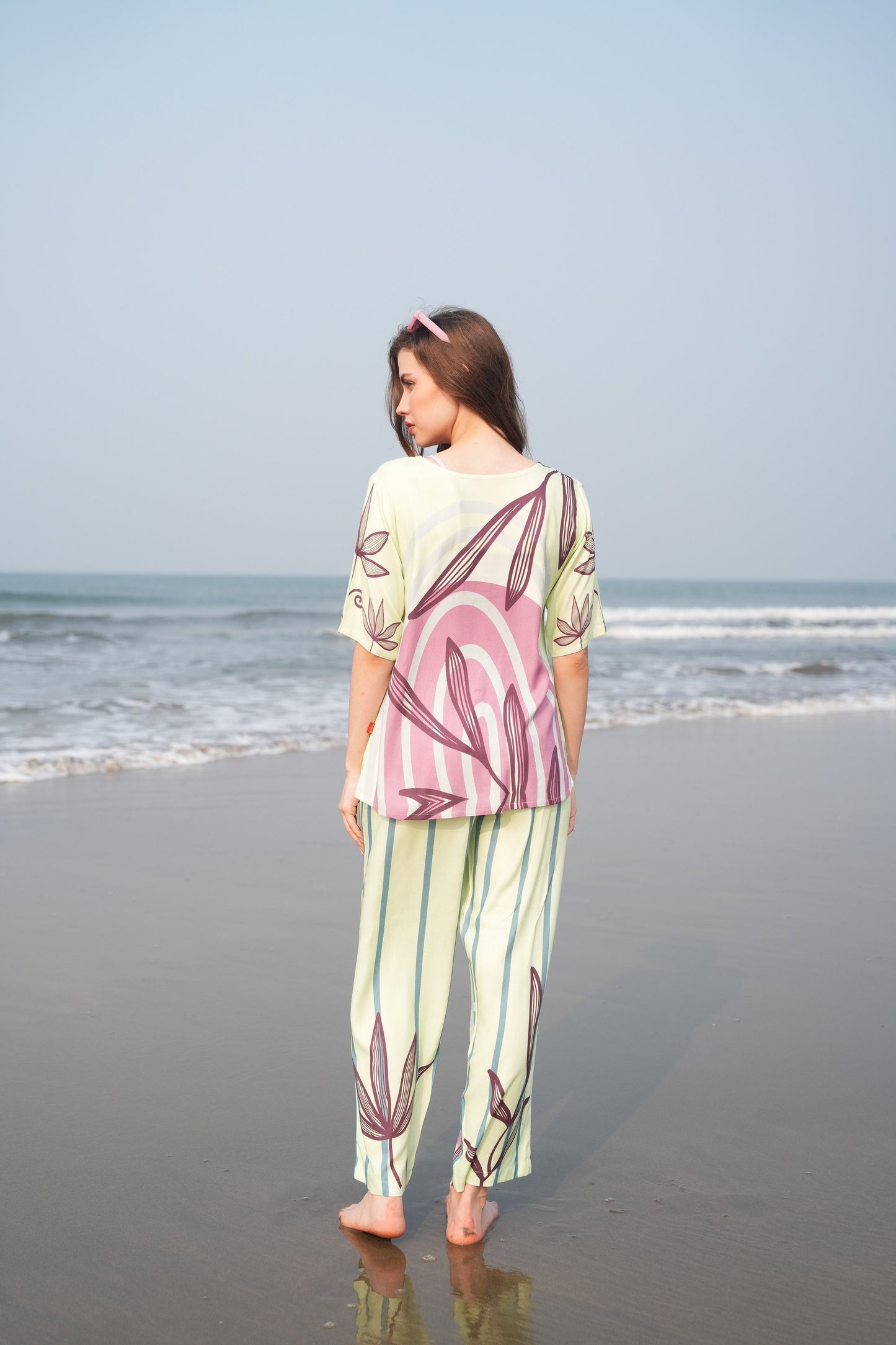 Lemon-Colored Printed Co-Ord Set
