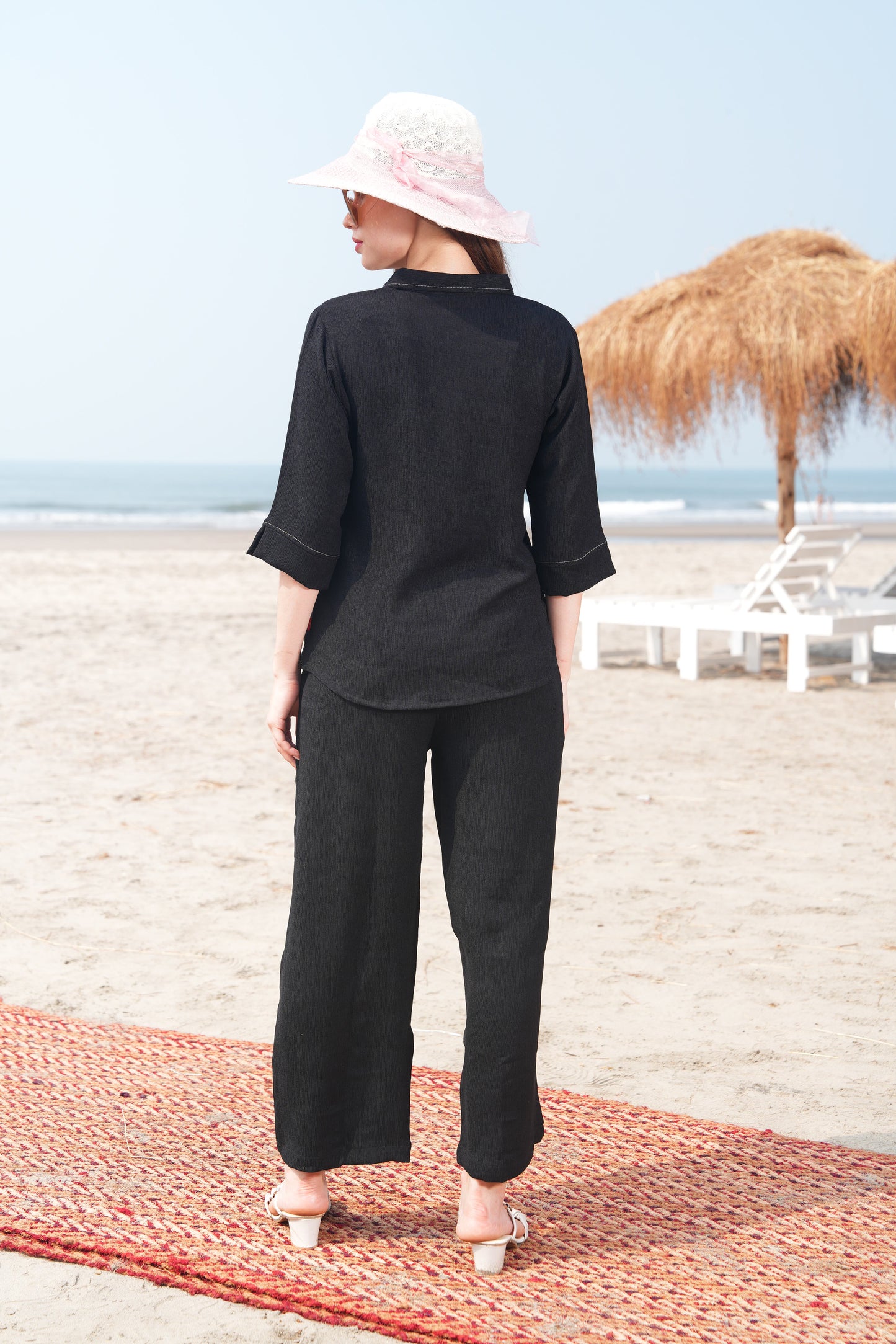 Black-Colored Embroidered Co Ord Set