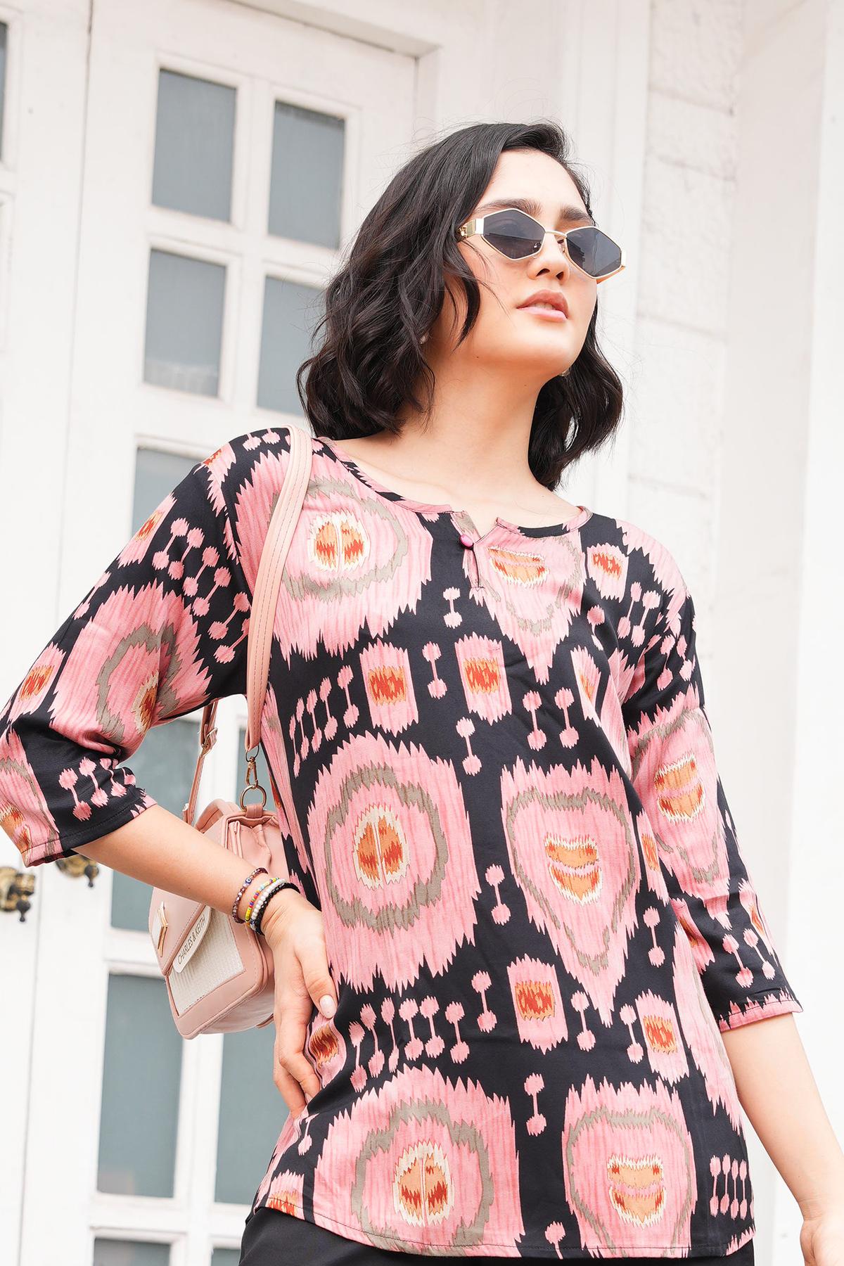 Charcoal-Colored Printed Co-Ord Set