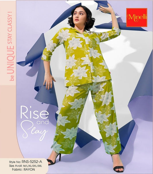 Mehandi-Colored Printed Co-Ord Set