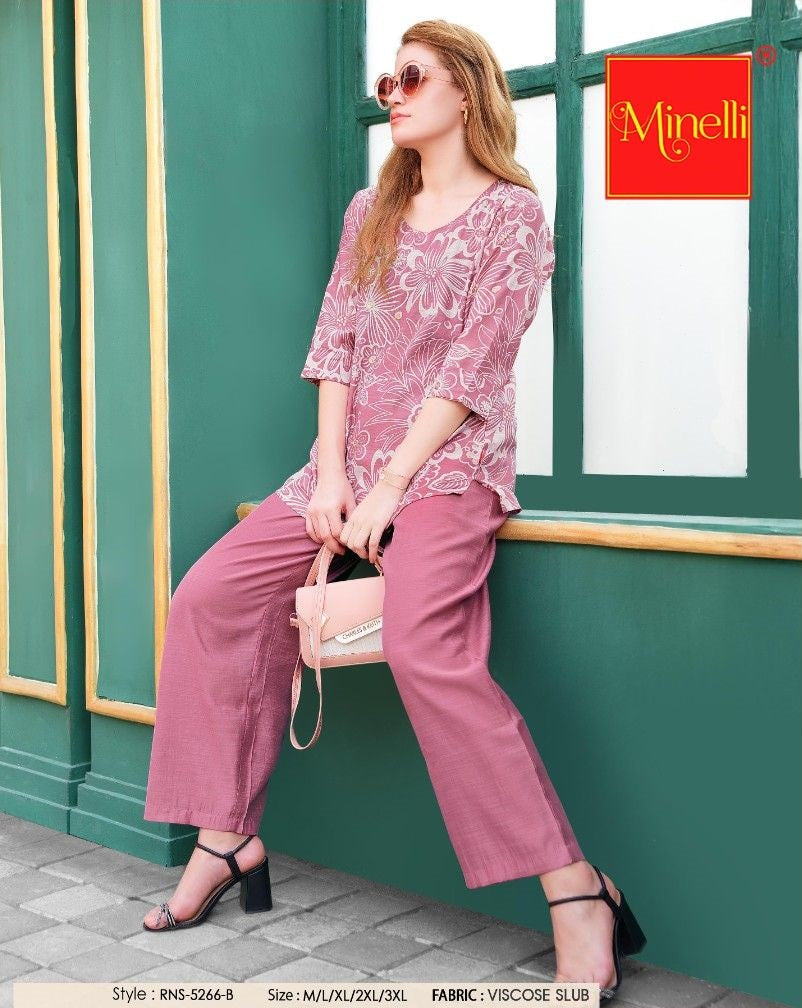 Pink-Colored Printed Co-Ord Set