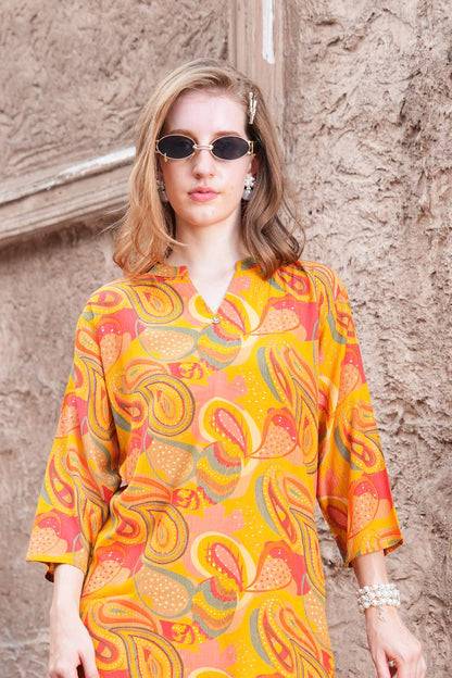 Mustard-Colored Printed Co-Ord Set