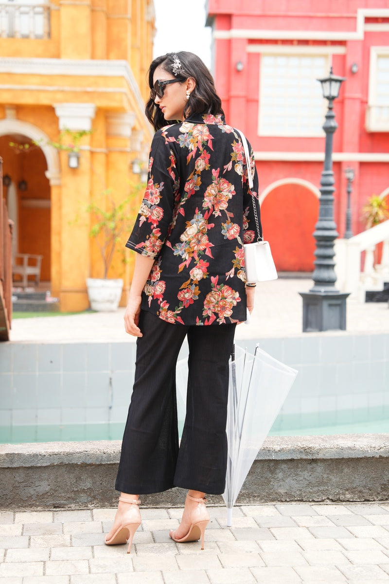 Black-Colored Printed Co-Ord Set