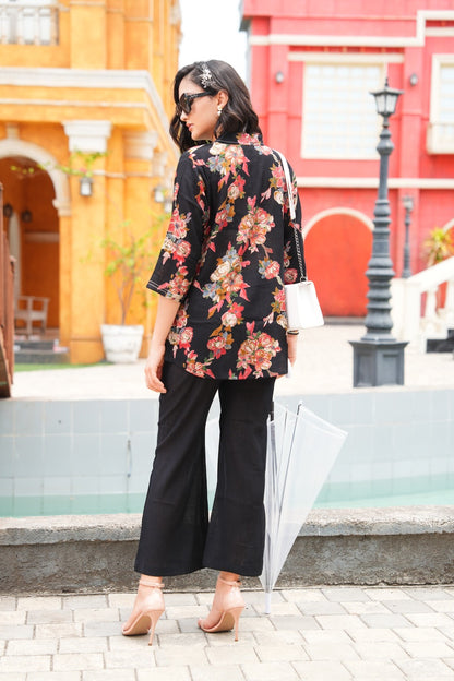 Black-Colored Printed Co-Ord Set