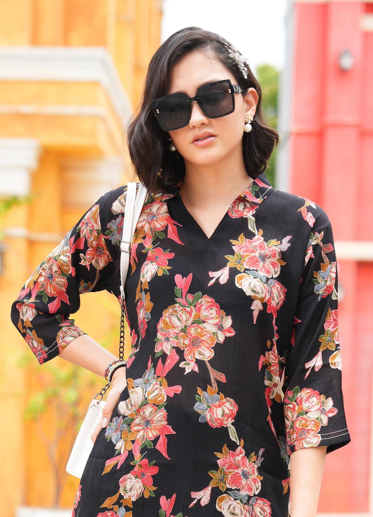 Black-Colored Printed Co-Ord Set