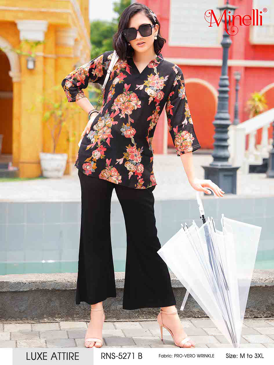 Black-Colored Printed Co-Ord Set