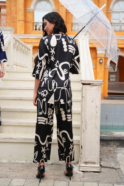 Black-Colored Printed Co-Ord Set