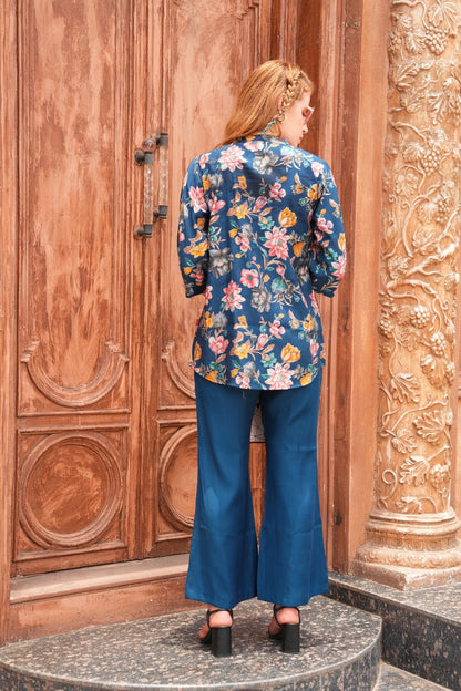 Indigo-Colored Printed Co-Ord Set