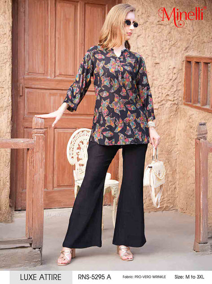 Charcoal-Colored Printed Co-Ord Set