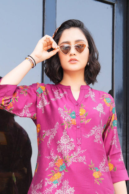 Fuchsia-Colored Printed Co-Ord Set