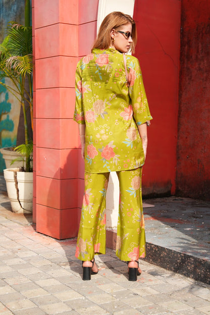 Wattle-Colored Printed Co-Ord Set