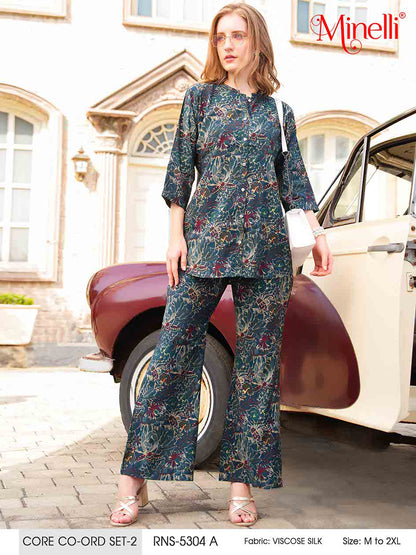 Green-Colored Printed Co-Ord Set