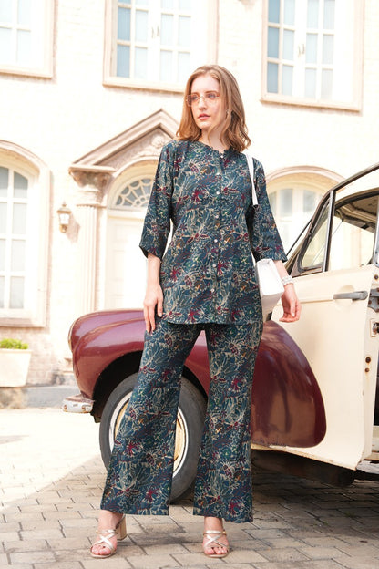 Green-Colored Printed Co-Ord Set