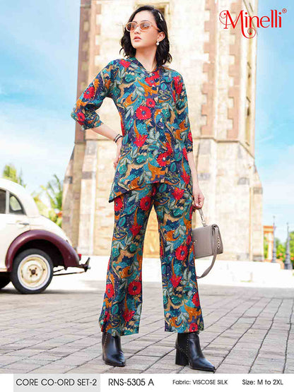 Multi-Colored Printed Co-Ord Set