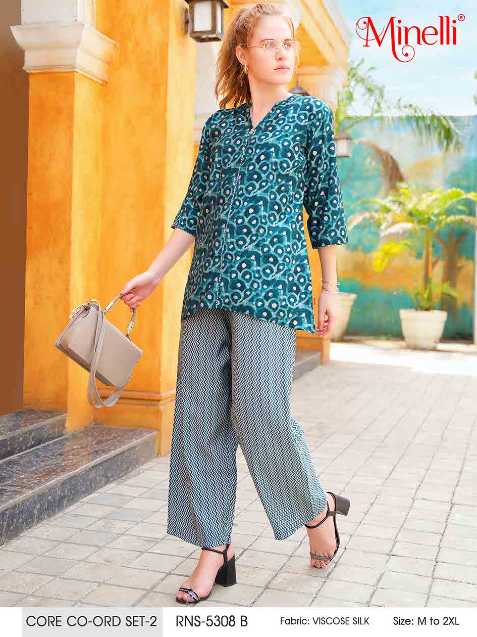 Indigo-Colored Printed Co-Ord Set