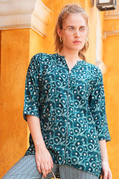 Indigo-Colored Printed Co-Ord Set