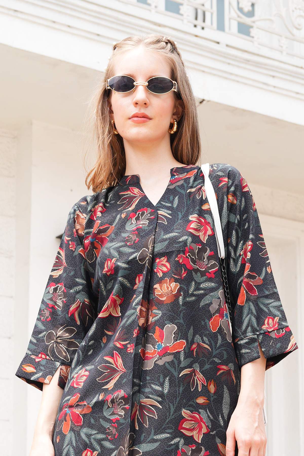 Charcoal-Colored Printed Co-Ord Set