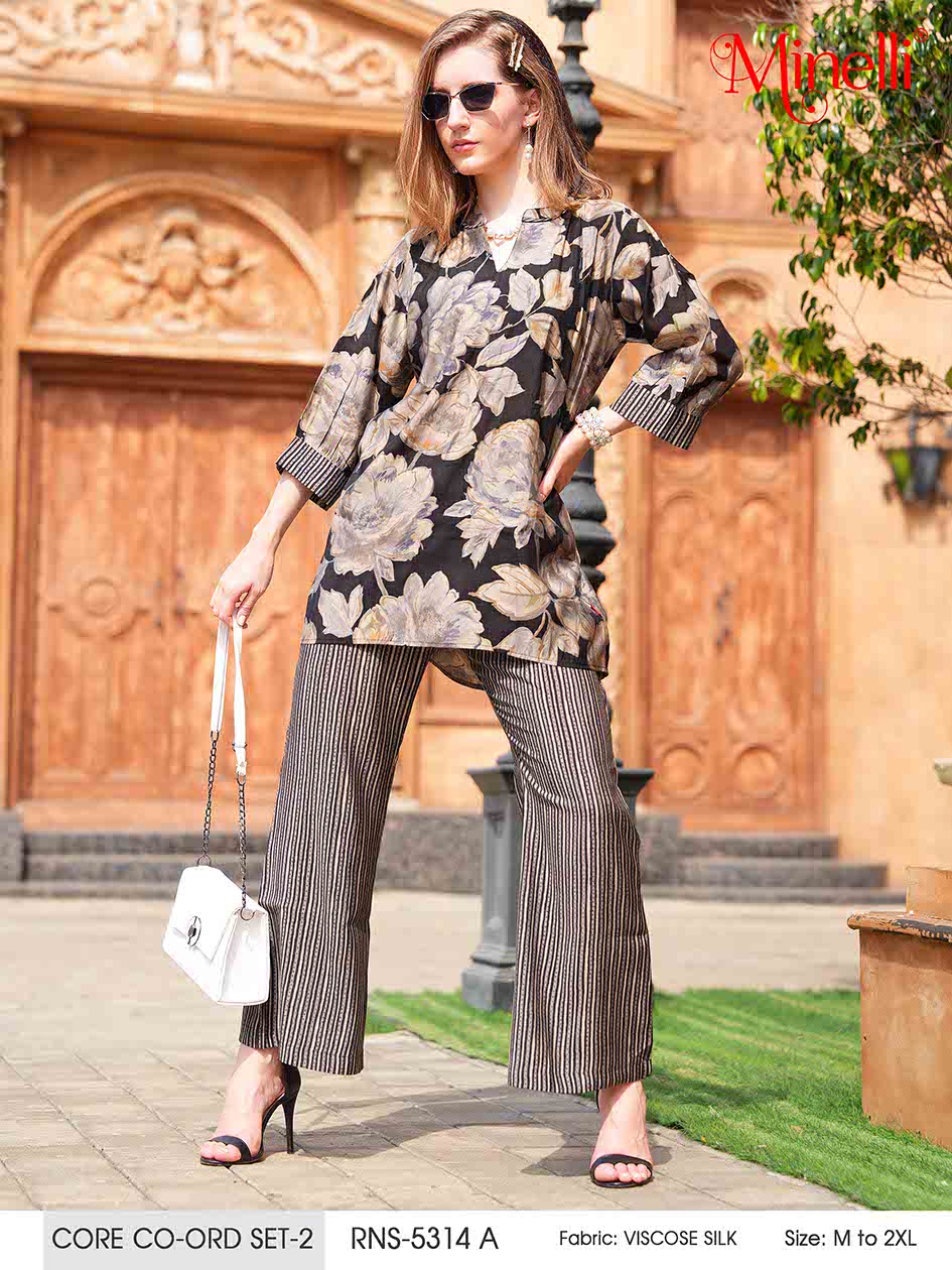 Black-Colored Printed Co-Ord Set