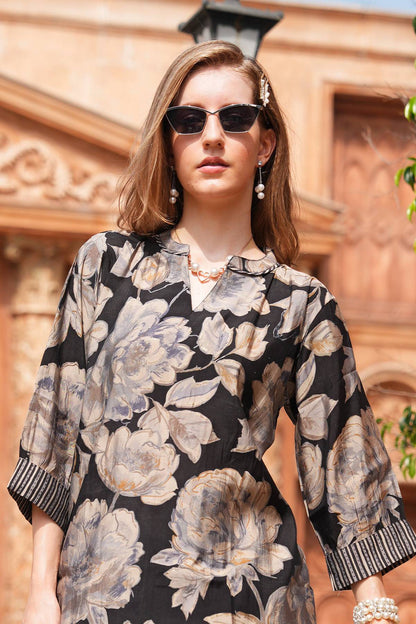 Black-Colored Printed Co-Ord Set