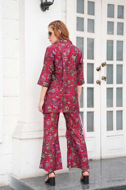 Rose-Colored Printed Co-Ord Set