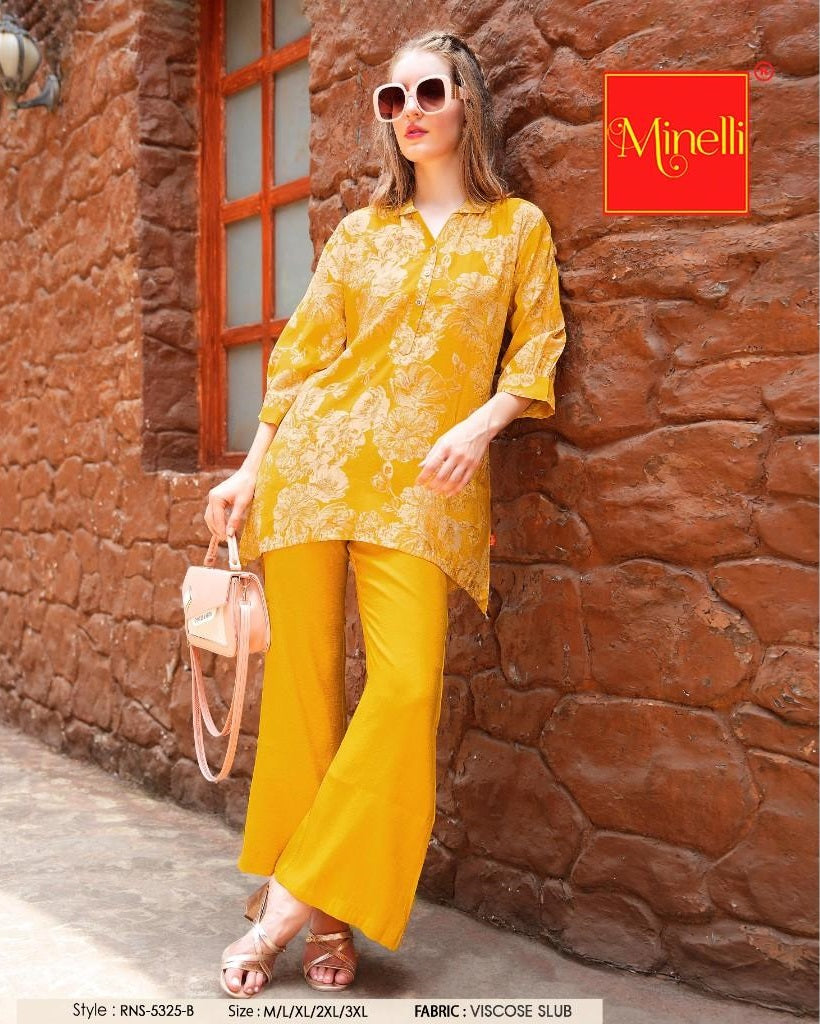 Yellow-Colored Printed Co-Ord Set