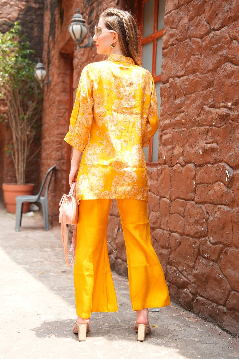 Yellow-Colored Printed Co-Ord Set