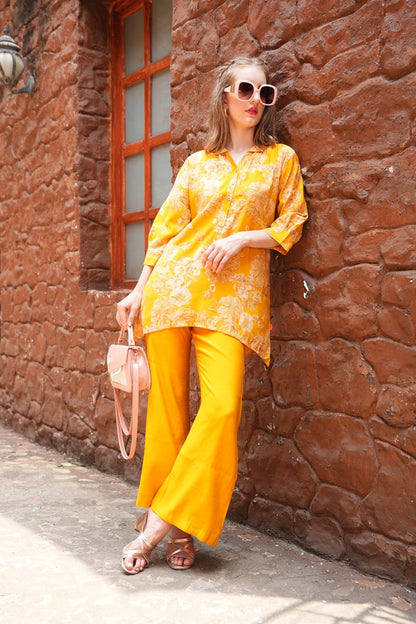 Yellow-Colored Printed Co-Ord Set