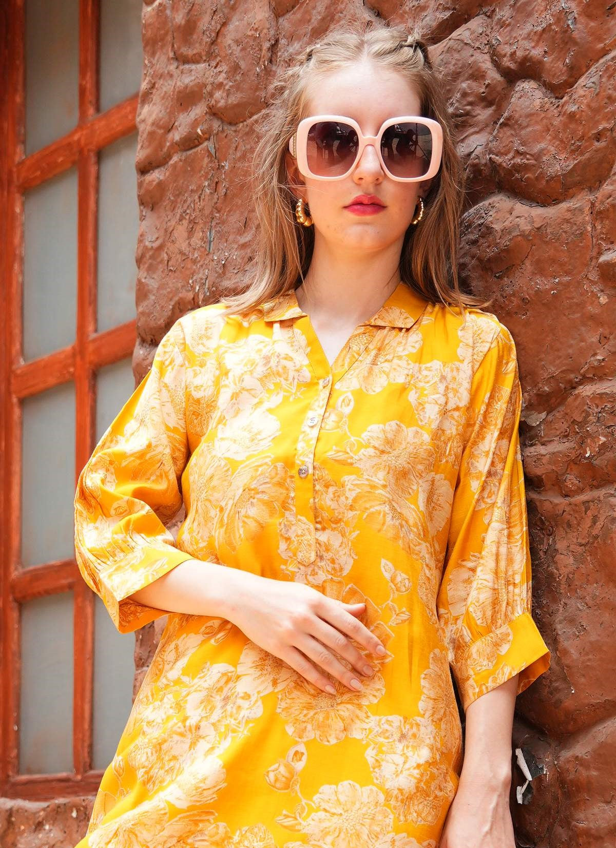Yellow-Colored Printed Co-Ord Set